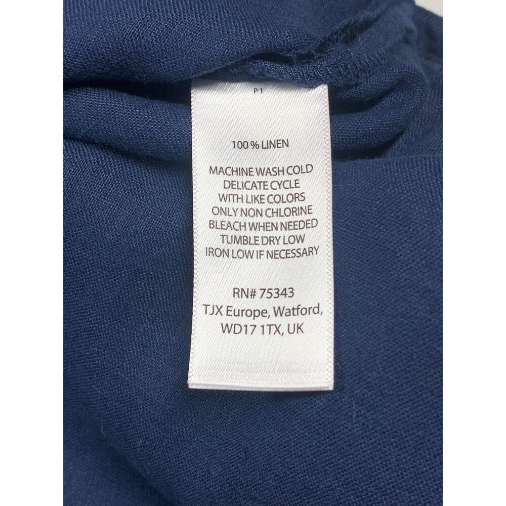 Saint Tropez West 100% Linen Tunic Top Large Blue Lagenlook Coastal Blouse L - Picture 4 of 6